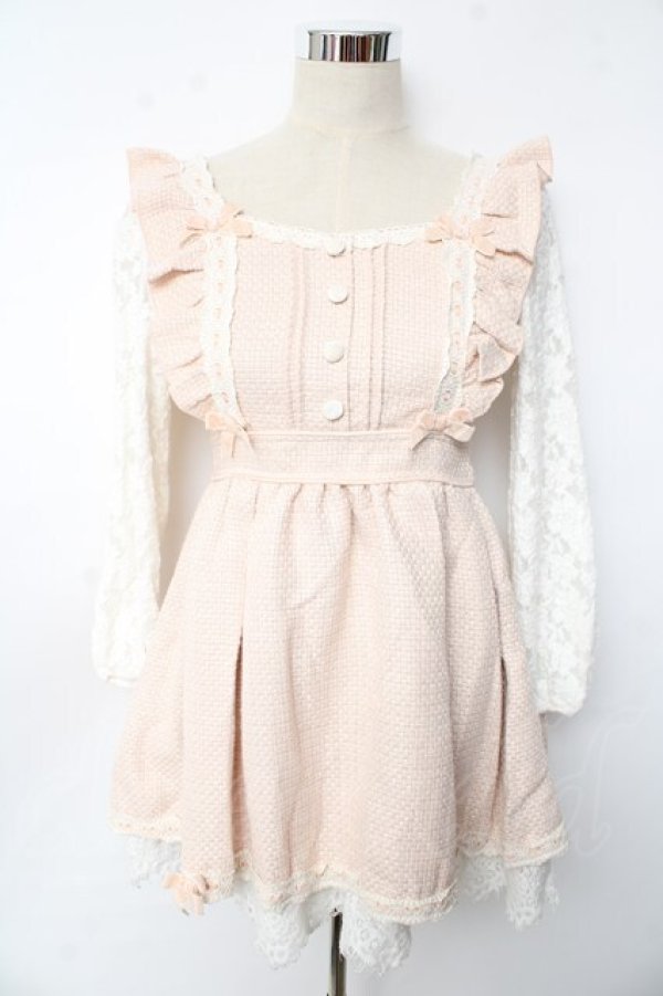 画像1: LIZ LISA / ツイードワンピース 0 ピンクベージュ Y-25-10-10-179-LO-OP-SZ-ZY (1)