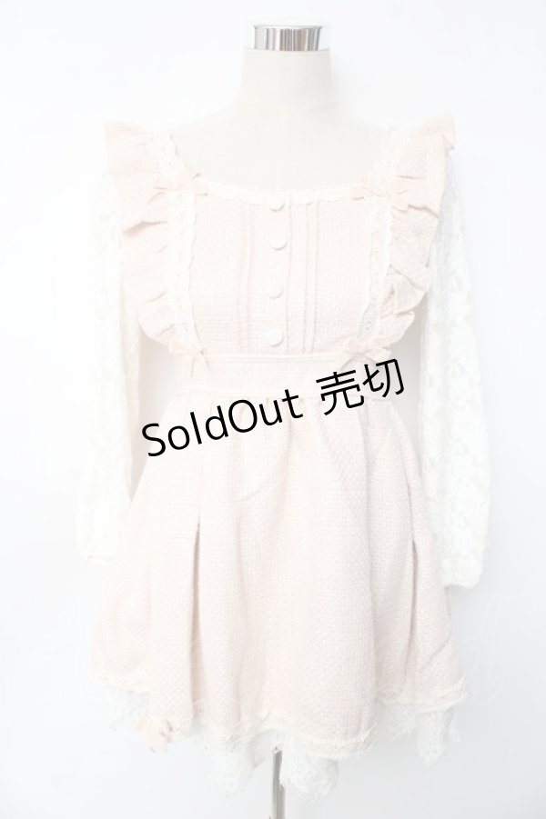 画像1: LIZ LISA / ツイードワンピース 0 ピンクベージュ Y-25-10-10-179-LO-OP-SZ-ZI (1)