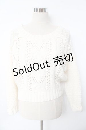 画像: LIZ LISA / 肩レースニットトップス 0 アイボリー Y-25-10-10-181-LO-TO-SZ-ZY