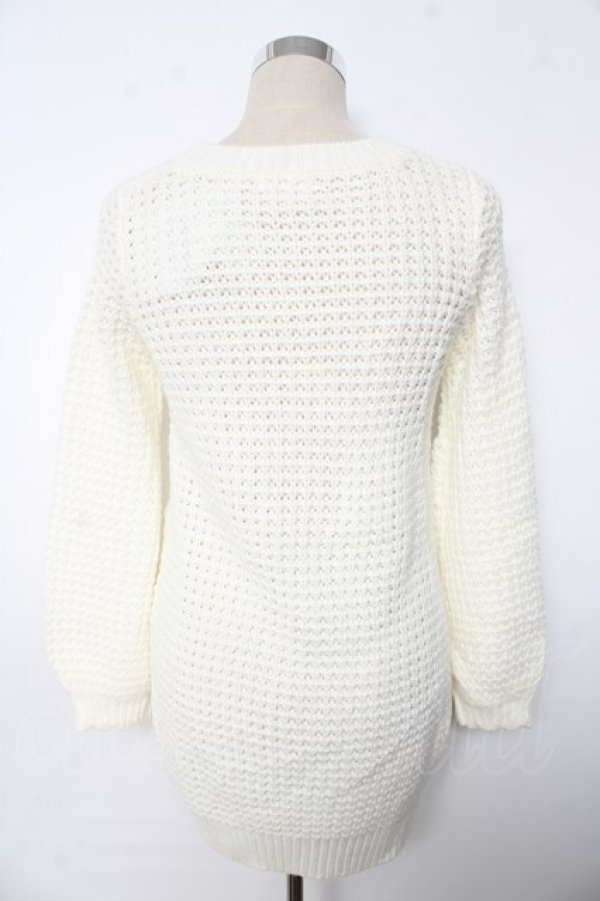画像2: LIZ LISA / リボンロングニット 0 オフ白 Y-25-10-10-185-LO-TO-SZ-ZY (2)