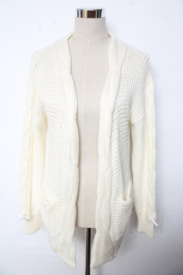 画像1: LIZ LISA / 編みニットロングボレロ 0 アイボリー Y-25-10-10-186-LO-TO-SZ-ZY (1)