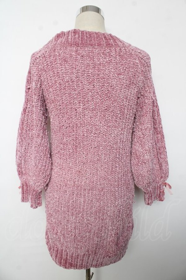 画像2: LIZ LISA / ケーブルモールヤーンニットワンピース 0 ピンク Y-25-10-10-192-LO-OP-SZ-ZY (2)