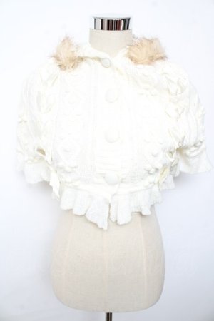 画像: LIZ LISA / フード付きニットポンチョケープ 0 アイボリー Y-25-10-10-193-LO-CO-SZ-ZY