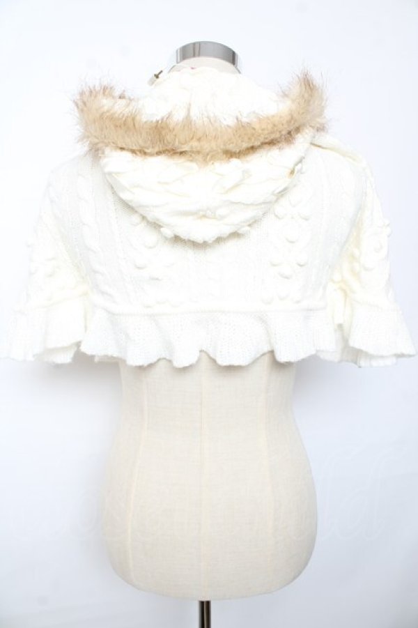 画像2: LIZ LISA / フード付きニットポンチョケープ 0 アイボリー Y-25-10-10-193-LO-CO-SZ-ZY (2)