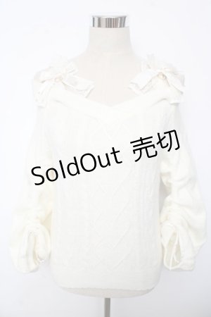 画像: LIZ LISA / フリルストラップオフショルニット 0 アイボリー Y-25-10-10-198-LO-TO-SZ-ZY