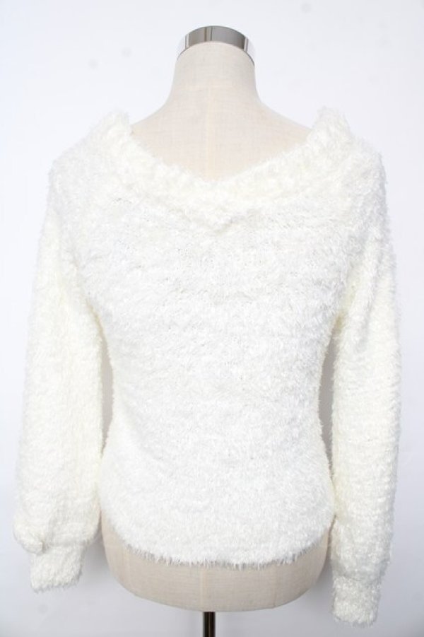 画像2: LIZ LISA / Vネックフェザーニット 0 オフ白 Y-25-10-10-199-LO-TO-SZ-ZY (2)