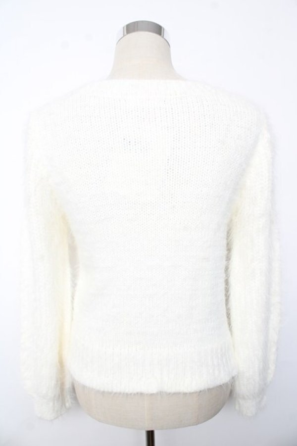 画像2: LIZ LISA / ビジュー付きフェザーニット 0 オフ白 Y-25-10-10-204-LO-TO-SZ-ZY (2)