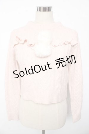 画像: LIZ LISA / ぽんぽん付ニット 0 ピンク Y-25-10-10-206-LO-TO-SZ-ZY