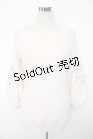 画像: LIZ LISA / 袖刺繍ニットワンピース 0 ピンク Y-25-10-10-207-LO-OP-SZ-ZY