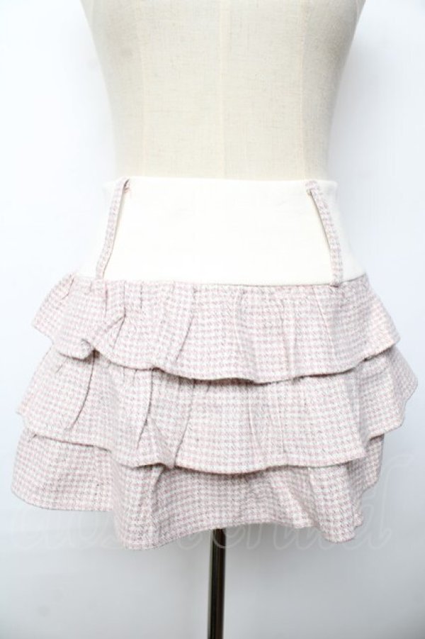 画像1: ロリータその他ブランド / ツイードフリルスカート 0 ピンク Y-25-10-10-211-LO-SK-SZ-ZY (1)
