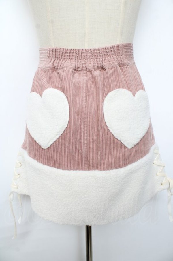 画像2: LIZ LISA / ボア切替スカート 0 ピンク Y-25-10-10-213-LO-SK-SZ-ZY (2)