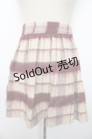 画像: evelyn / チェック柄ウールスカート  ベージュ Y-25-10-10-214-LO-BL-SZ-ZY