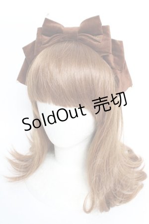 画像: Innocent World / 別珍パールリボンカチューシャ  ブラウン Y-25-10-10-044-IW-AC-SZ-ZY