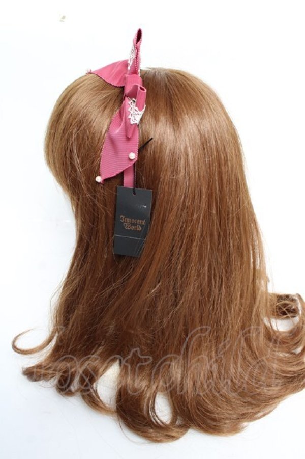 画像2: Innocent World / トーションレースとパールのカチューシャ  ピンク Y-25-10-10-050-IW-AC-SZ-ZY (2)