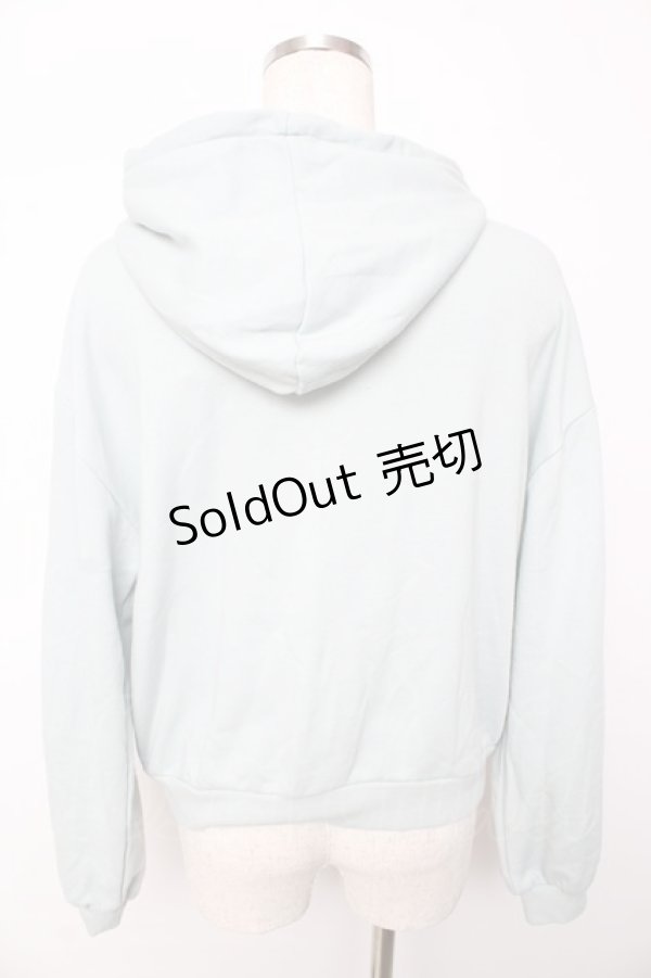 画像2: axes femme / 袖花刺繍ショートパーカー  ミント Y-25-10-13-044-AX-TO-SZ-ZY (2)