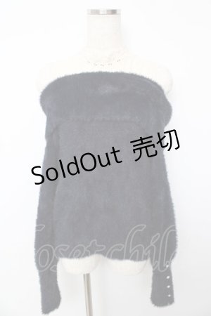 画像: axes femme POETIQUE / 重ね着風モヘアニット  紺 Y-25-10-13-045-AX-TO-SZ-ZY