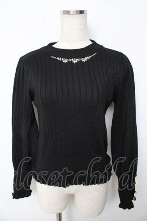 画像: axes femme / ラメニットトップス  黒 Y-25-10-13-046-AX-TO-SZ-ZY