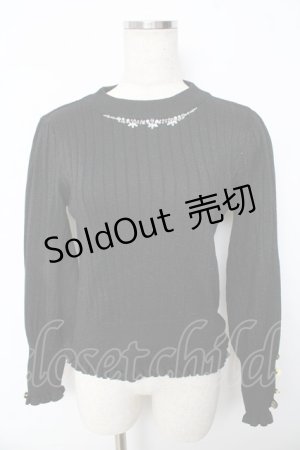 画像: axes femme / ラメニットトップス  黒 Y-25-10-13-046-AX-TO-SZ-ZI