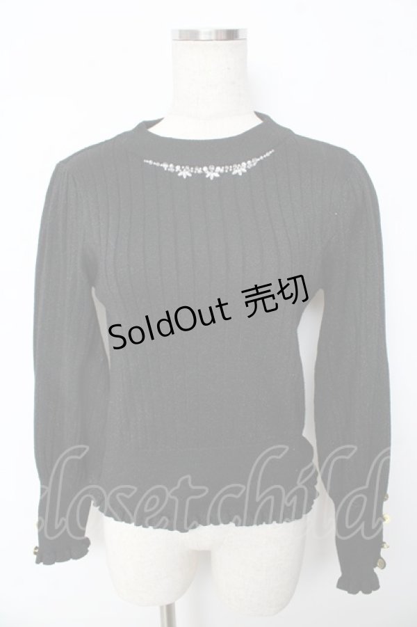 画像1: axes femme / ラメニットトップス  黒 Y-25-10-13-046-AX-TO-SZ-ZI (1)