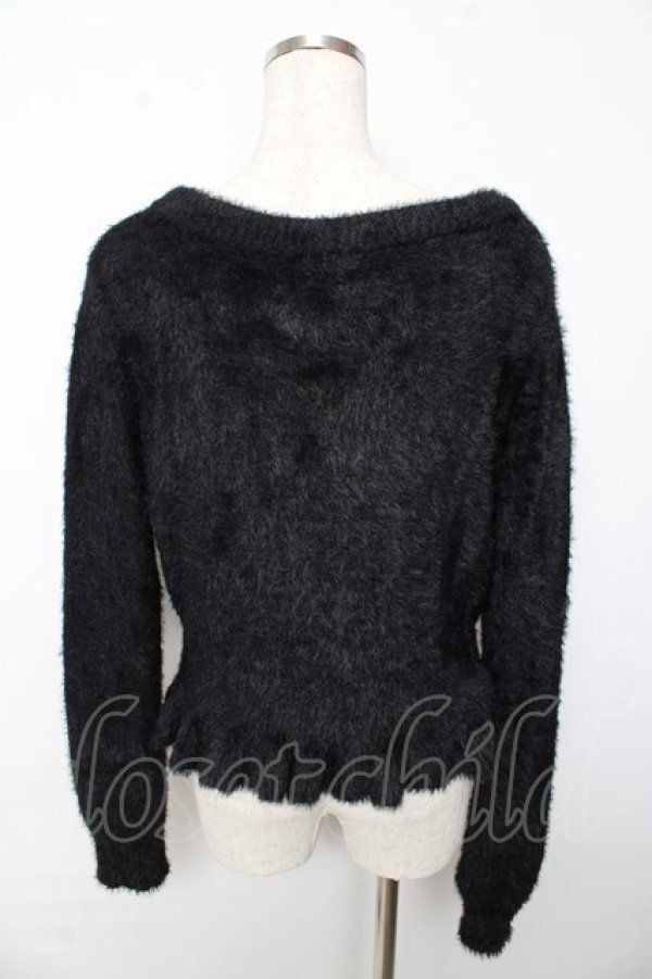 画像2: axes femme / ローズ刺繍フェザーニット  黒 Y-25-10-13-047-AX-TO-SZ-ZI (2)