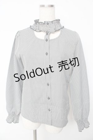 画像: MA*RS / ギャザーネックハートバックルブラウス  黒×白 Y-25-10-13-054-EL-BL-SZ-ZY