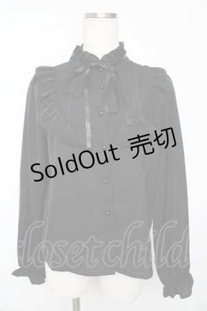 画像: MA*RS / ヨークフリルブラウス  黒 Y-25-10-13-055-EL-BL-SZ-ZY