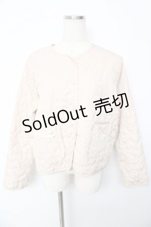 画像: m petit by misako / サンリオキャラクターズコラボ シナモロール タフタハートキルトジャケット L 淡薄橙 Y-25-10-13-059-LO-JA-SZ-ZY