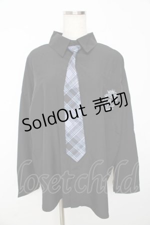 画像: NieR Clothing / スクール風シャツ  黒 Y-25-10-13-068-PU-BL-SZ-ZY
