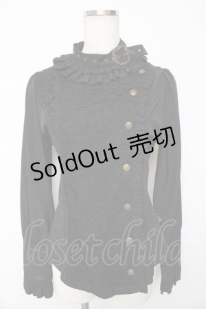 画像: OZZ ANGELO / バックルポイントブラウス  黒 Y-25-10-13-073-OO-BL-SZ-ZY
