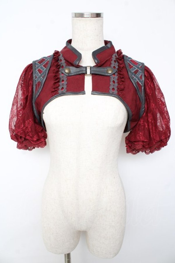 画像1: OZZ ANGELO / rose スリーブレースショートジャケット  赤 Y-25-10-13-078-OO-JA-SZ-ZY (1)