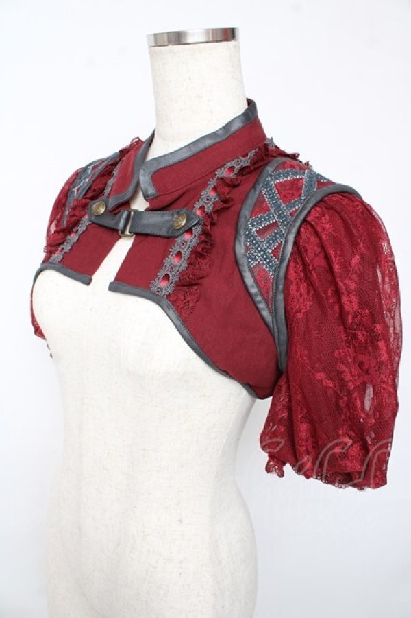 画像3: OZZ ANGELO / rose スリーブレースショートジャケット  赤 Y-25-10-13-078-OO-JA-SZ-ZY (3)