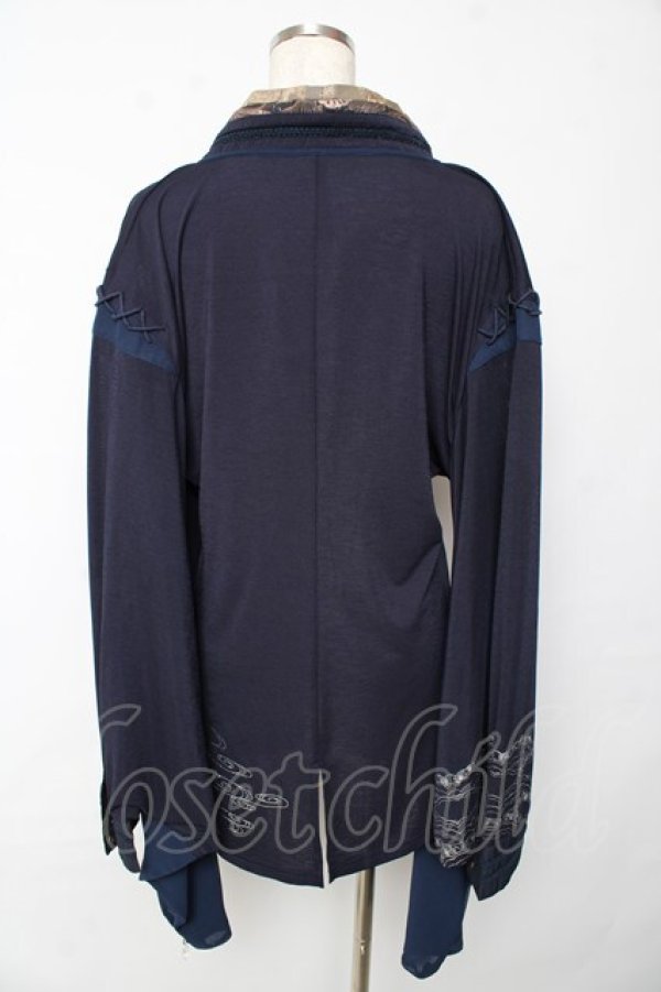 画像2: Ozz oneste / 酔夢着物ブラウス  紺 Y-25-10-13-080-OO-BL-SZ-ZY (2)