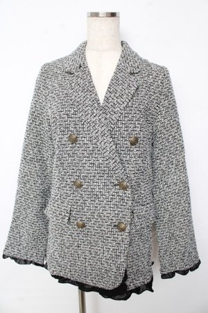 画像: axes femme / ツイードダブルジャケット F 黒 Y-25-10-13-085-AX-JA-SZ-ZY