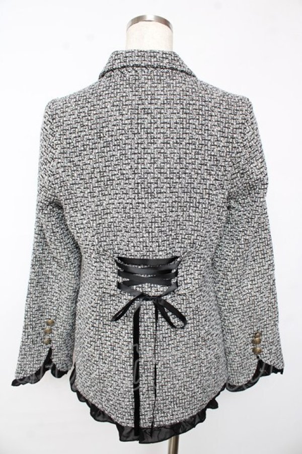 画像2: axes femme / ツイードダブルジャケット F 黒 Y-25-10-13-085-AX-JA-SZ-ZI (2)