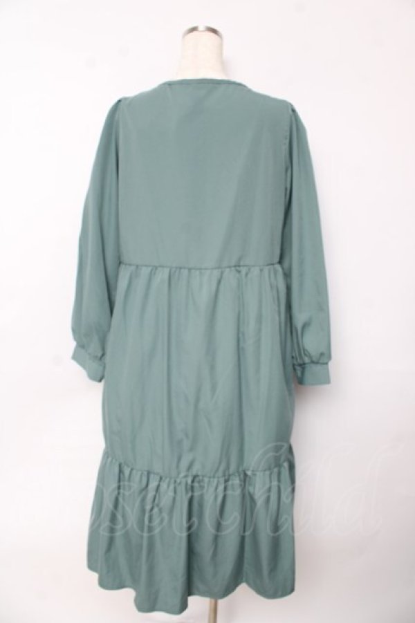 画像2: axes femme / キルティングブロッキングワンピース F グリーン Y-25-10-13-099-AX-OP-SZ-ZI (2)
