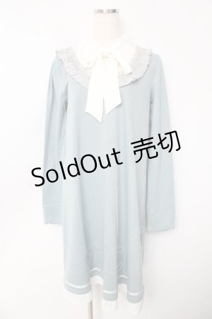 画像: axes femme / ボウタイAラインカットワンピース  サックス Y-25-10-13-104-AX-OP-SZ-ZI