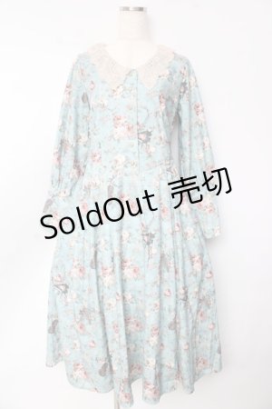 画像: axes femme / 音楽と薔薇柄ドレス風ワンピース F グリーン Y-25-10-13-107-AX-OP-SZ-ZI