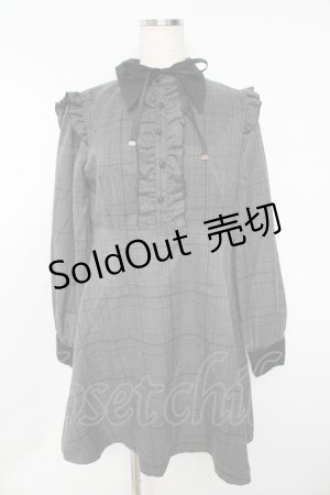 画像: EATME / チェックリボンワンピース F グレー Y-25-10-13-111-LO-OP-SZ-ZY