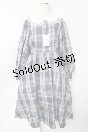画像: m petit by misako / サンリオコラボ チェックワンピース L 中青 Y-25-10-13-117-LO-OP-SZ-ZY