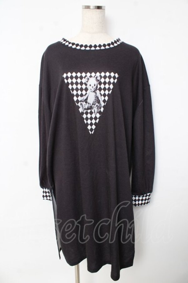 画像1: Drug Honey / スケルトンテディロングカットワンピース F 黒 Y-25-10-13-122-PU-OP-SZ-ZY (1)