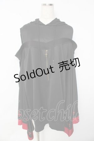 画像: NieR CLOTHING / 着物風袖 FRONT ZIP付き OFF SHOULDER  黒 Y-25-10-13-123-PU-TO-SZ-ZI