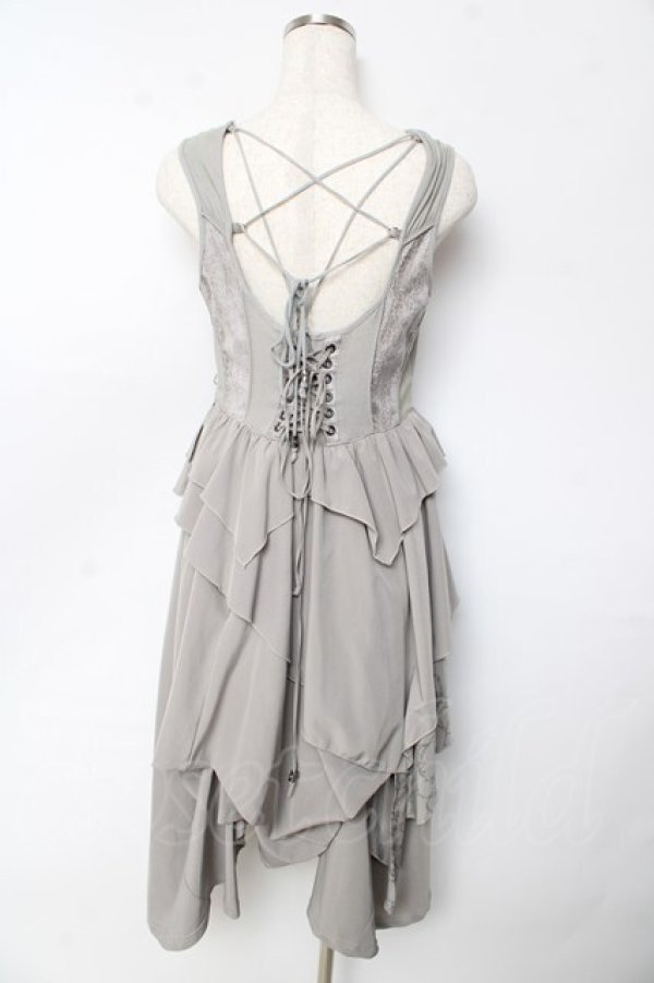 画像2: Ozz Croce / ランダムフリルジャンパースカート  グレー Y-25-10-13-127-OO-OP-SZ-ZY (2)