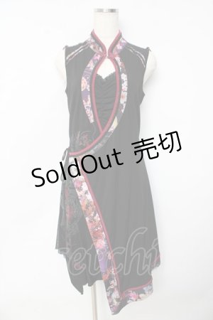 画像: Ozz oneste / チャイナカシュクールワンピース  黒 Y-25-10-13-128-OO-OP-SZ-ZY