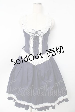 画像: ALICE and the PIRATES / Dafneフリルジャンパースカート  紺 Y-25-10-13-131-PA-OP-SZ-ZY