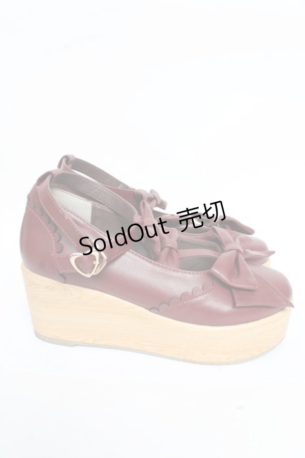 画像4: axes femme Kawaii / トリプルリボンシューズ L ワイン Y-25-10-13-011-AX-SH-SZ-ZY (4)