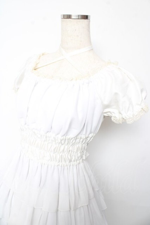 画像3: Pina sweetcollection / シフォンフリルワンピース  ホワイト Y-25-10-13-133-LO-OP-SZ-ZY (3)