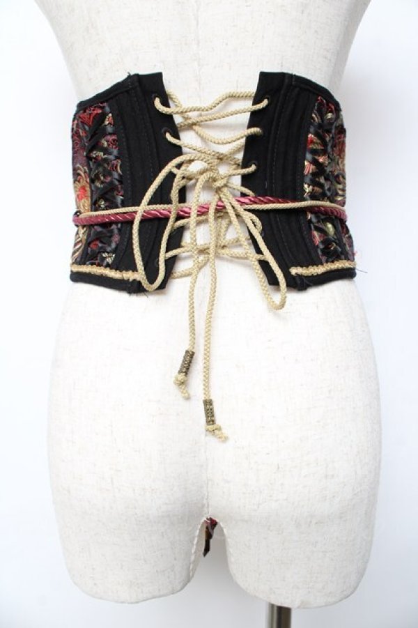 画像2: Ozz oneste / ジャガードコルセット  黒 Y-25-10-13-136-OO-ZA-SZ-ZY (2)