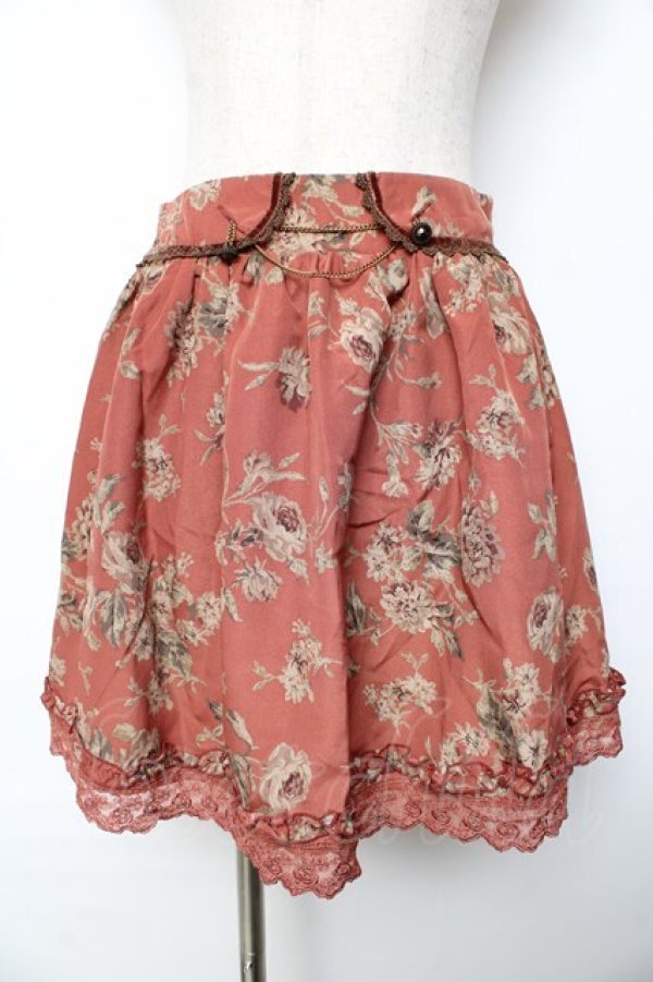 画像1: axes femme / アンティーク花柄スカート  オレンジ Y-25-10-13-137-AX-SK-SZ-ZI (1)