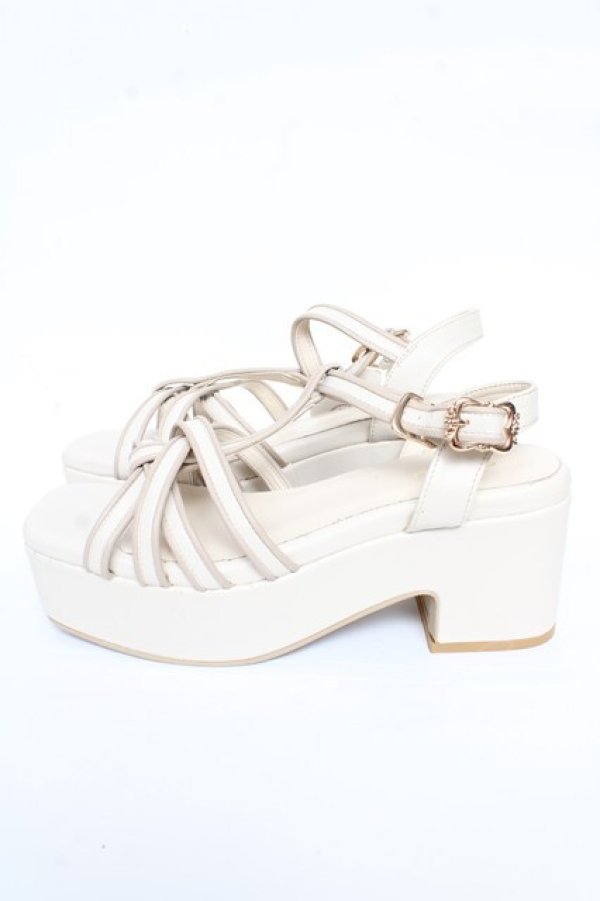 画像2: axes femme / パイピングストラップサンダル L 生成り Y-25-10-13-012-AX-SH-SZ-ZY (2)