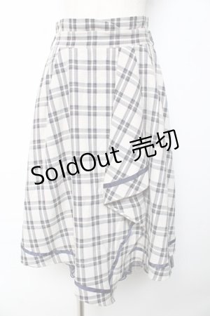 画像: axes femme POETIQUE / チェックフリルスカート  キナリ×紺 Y-25-10-13-140-AX-SK-SZ-ZY